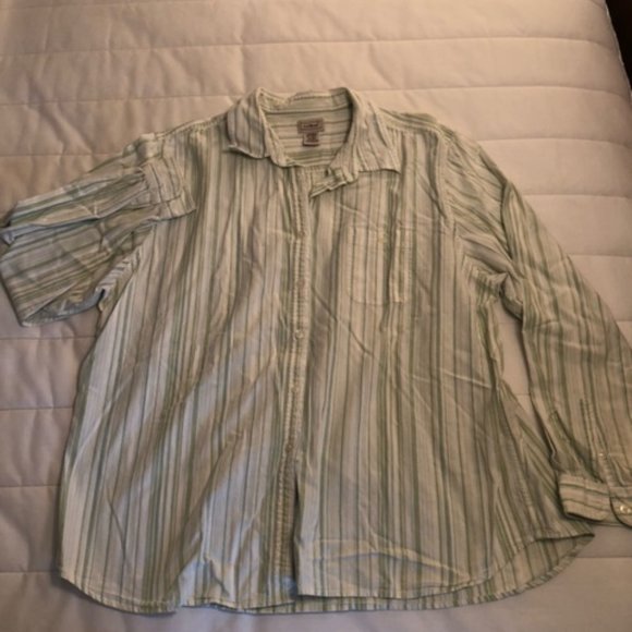 L.L. Bean Womens Striped Buttondown - Picture 1 of 4